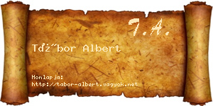 Tábor Albert névjegykártya